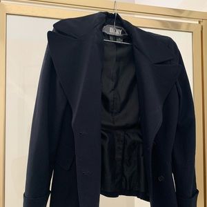 Vintage Navy Blue Fitted Blazer